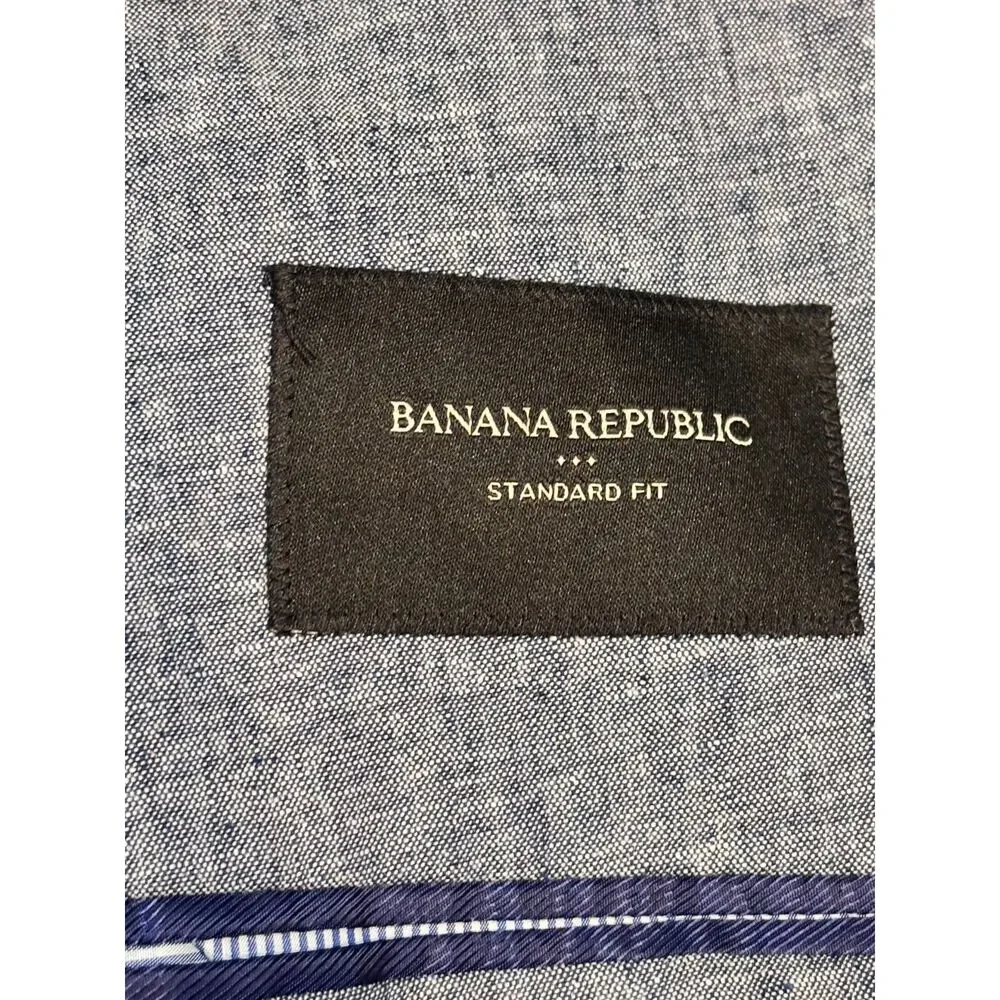 Banana Republic 38R Blue Linen Cotton Blend Blazer Standard Fit